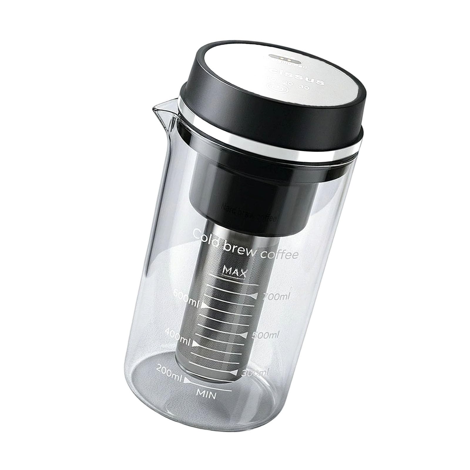 Jazuaiao 800Ml Cold Brew Coffee Maker with Strong Extractions Pumps Rechargeable Waterproof Iced Coffee Machine Easy to Use Waterproof Iced Machine