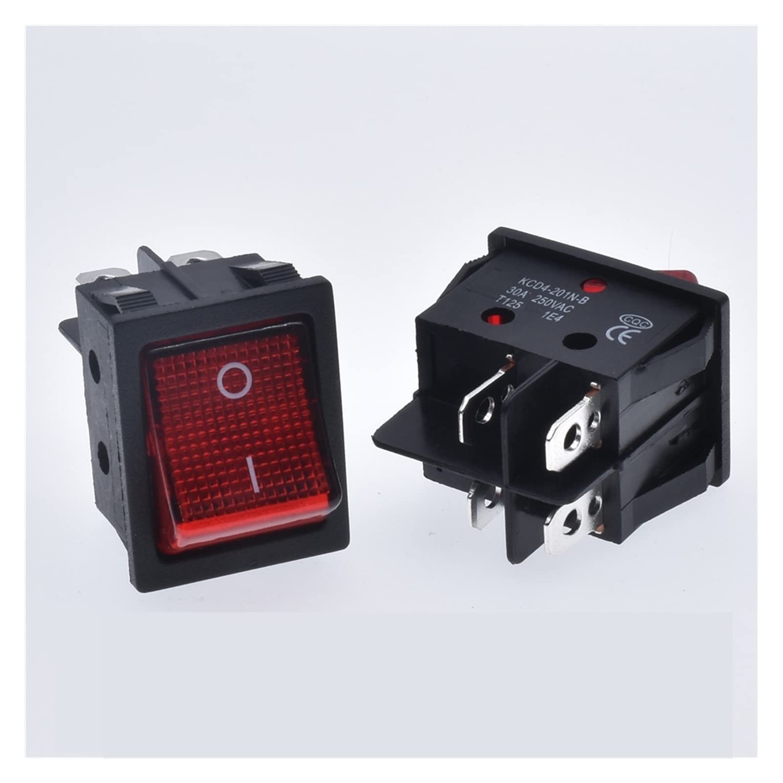 Interrupteur à Bascule spécial for Eelding Machine 30A 250V on-Off High Current KCD4 22 * ​​29 Interrupteur d'alimentation à Bascule en cuivre Rouge Bouton 4 Broches Accès électrique