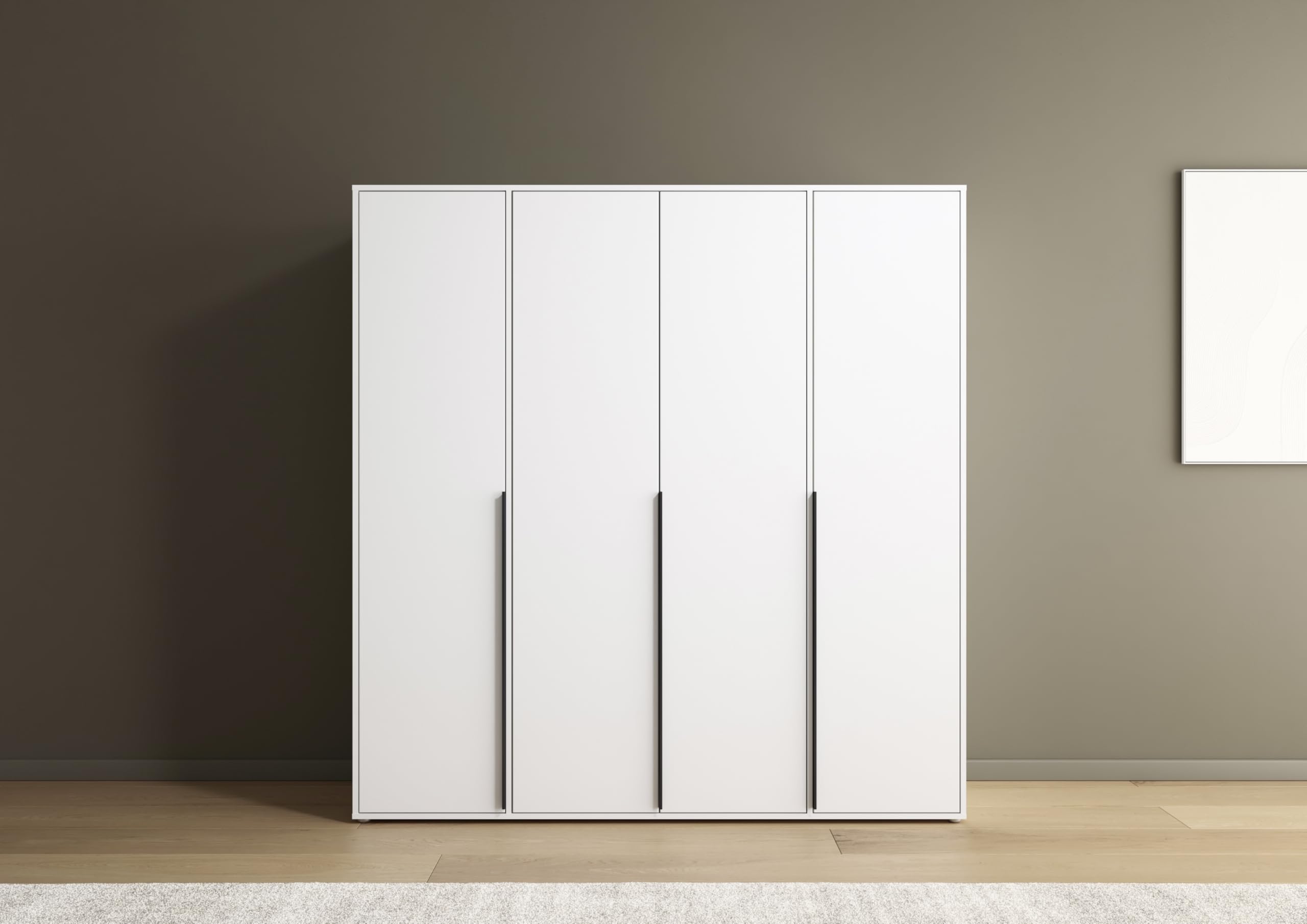 Rauch Möbel NAGATA, Kleiderschrank, Farbe Weiß, Breite 187 cm | Schrank, Mehrzweckschrank, 4-türig, für Schlafzimmer, Kinderzimmer, Studentenwohnung, Garderobe, Homeoffice
