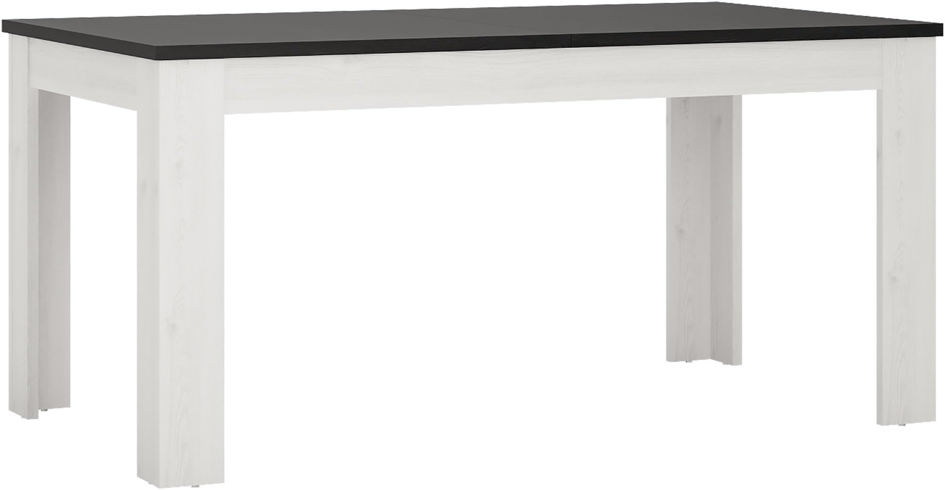 Furniture To Go Provence Extending Dining Table, Wood, Whitewash Larch Finish/Dark Chocolate, 200x90x77.1 cm