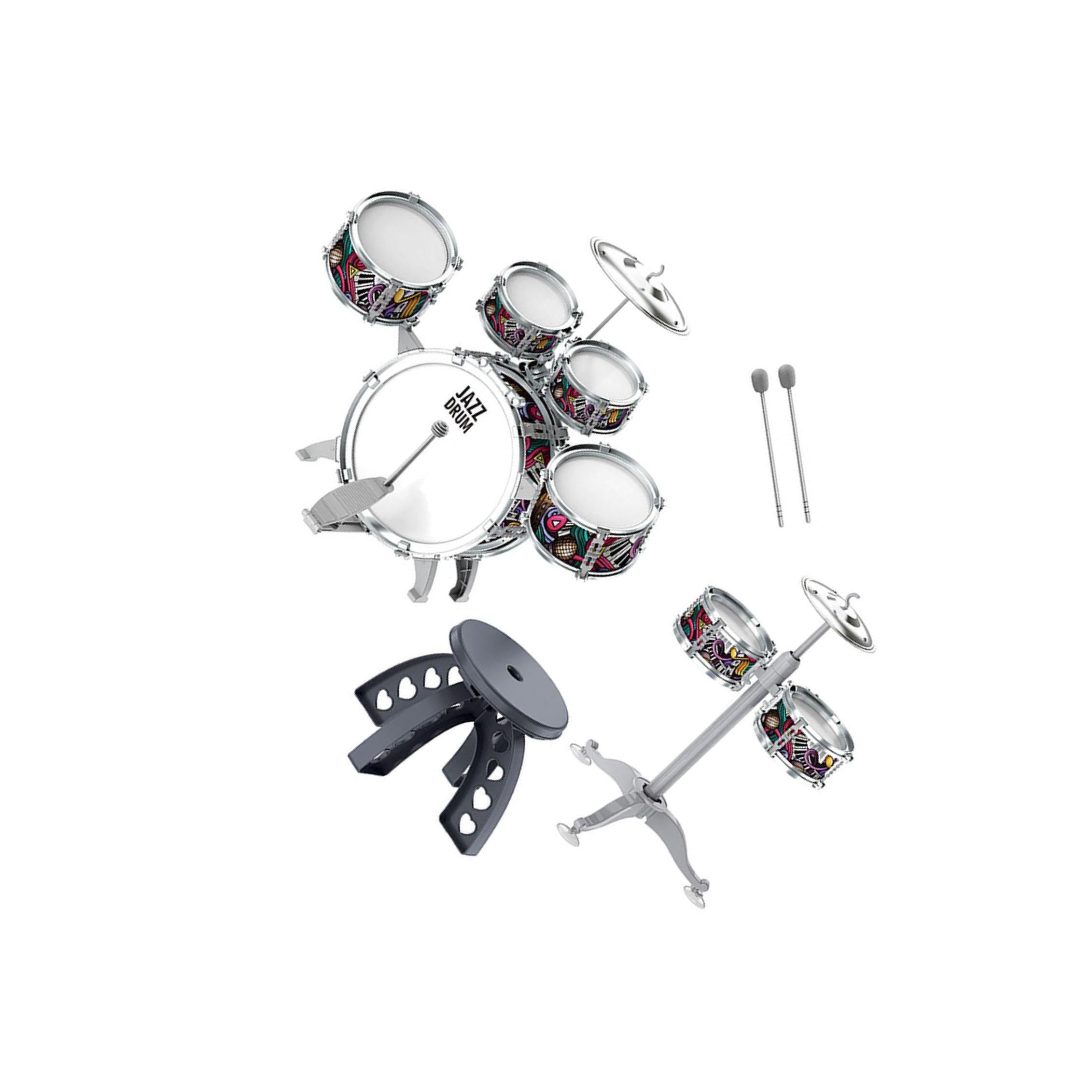 Giocattolo musicale educativo per bambini, batteria che ispira i giovani musicisti alla passione per la musica a percussione, batteria jazz per