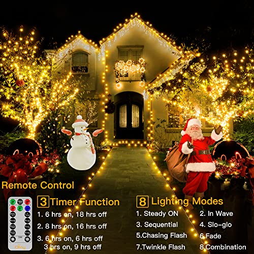 Ollny Outdoor String Lights - 400Led 132Ft Super Long Fairy Lights With 8 Modes Timer Remote, 29V Plug-In String Lights For Wedding Garden Yard Porch Party Tree Indoor Christmas Decor, Warm White #TOP6