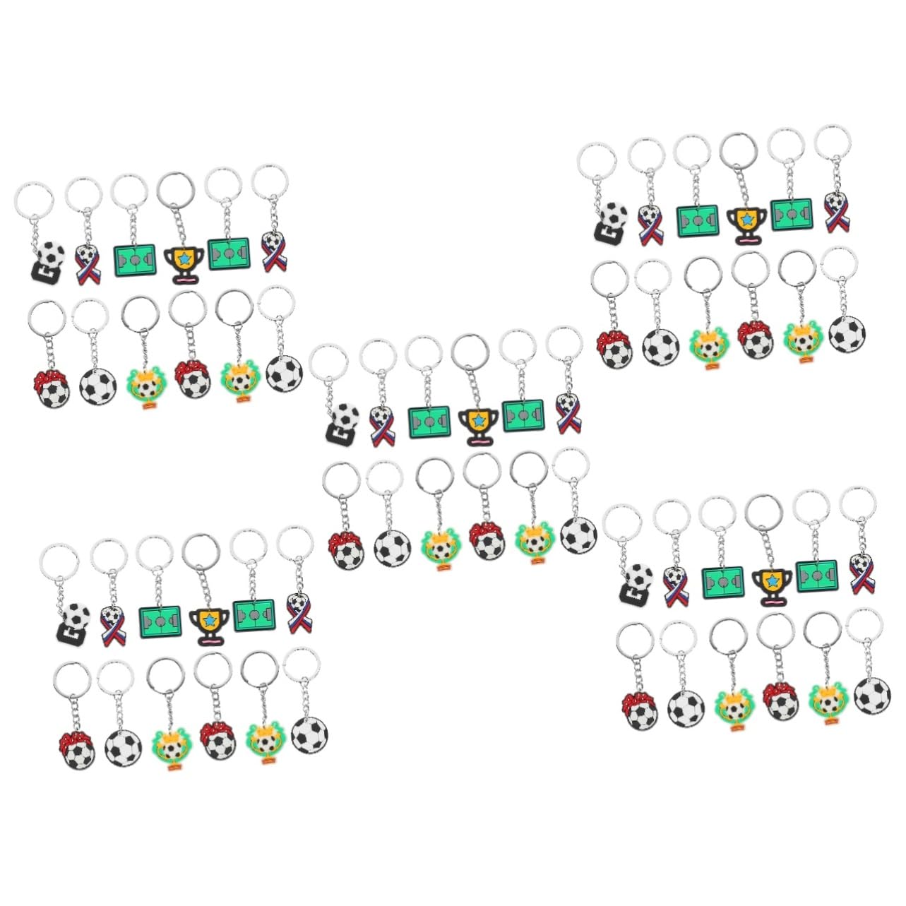 Abaodam 5 Series Llaveros De Fútbol Colgante Decorativo Llaveros Pequeños Para Decorar Y Claves Para Aficionados Fútbol 35 Piezas X 5