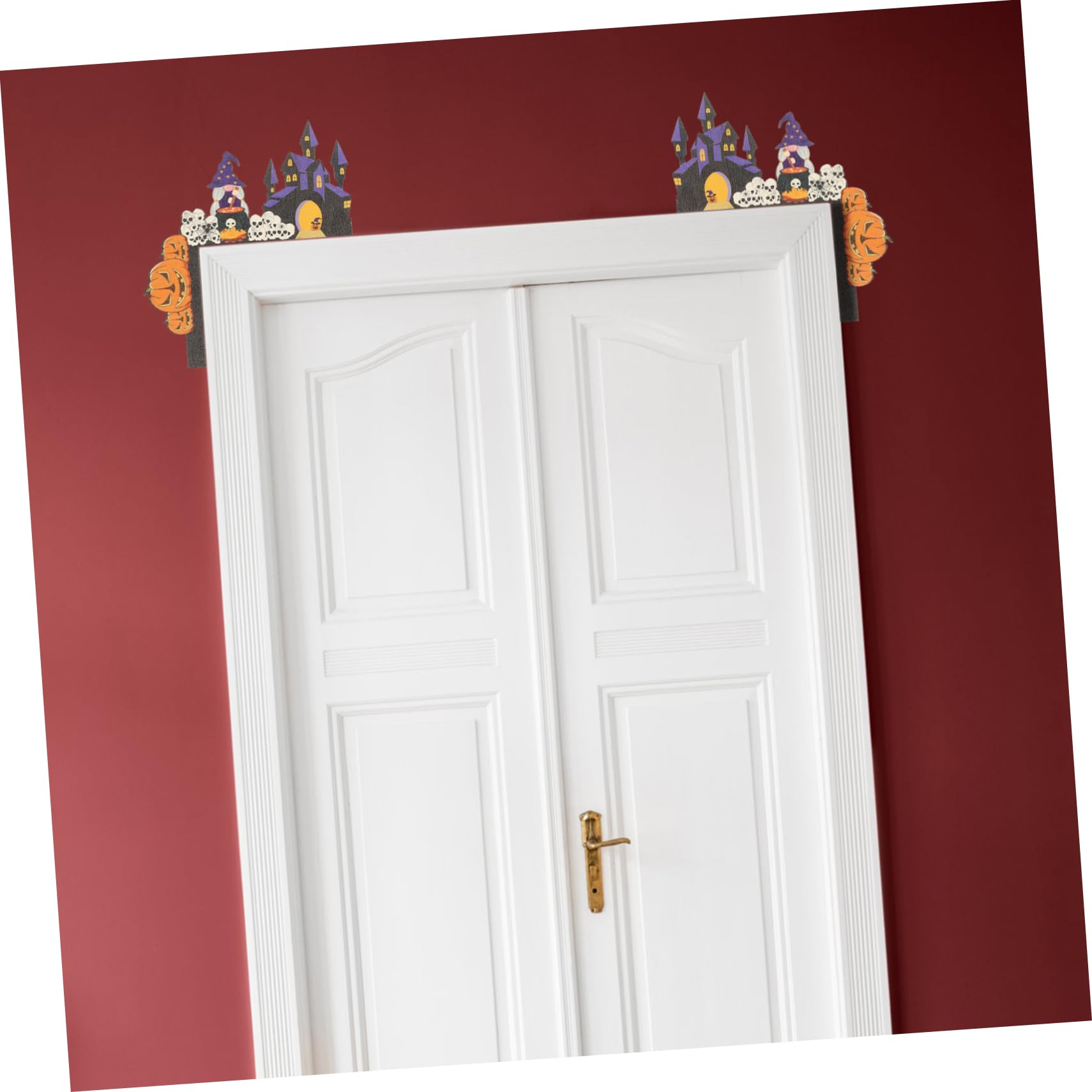 Cabilock 5 Sätze Halloween-türrahmenaufkleber Halloween-tür-eckschild Spukhaus-fensterrahmen- Türecke Mit Kürbisschädel Interessantes Halloween-Ornament Spukhaus-tür-eckdekoration Holz
