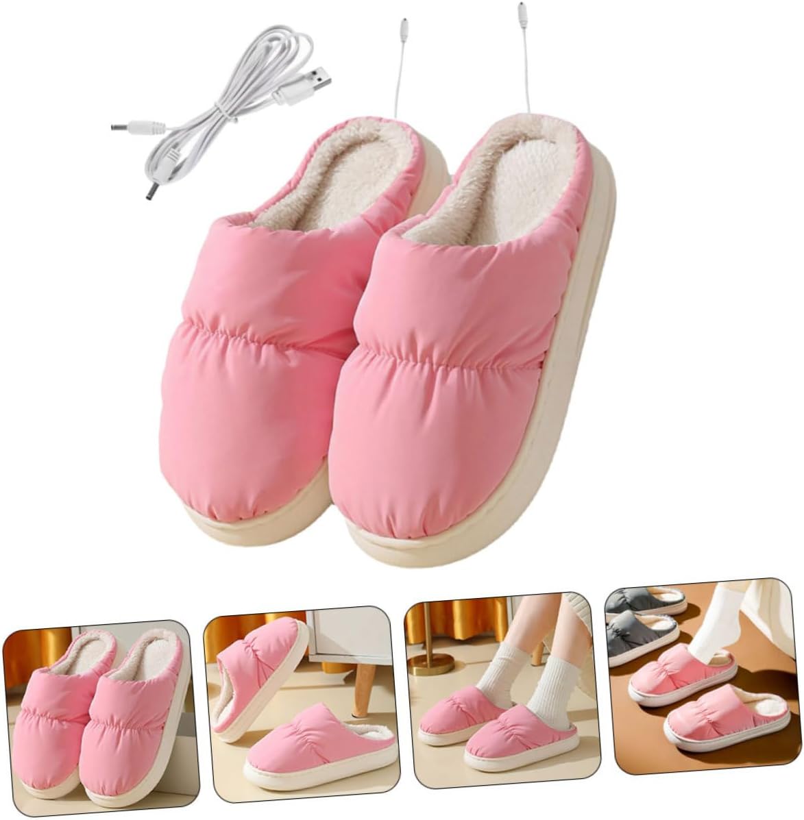 BESTYASH Winter Feet Warmer USB Heating Shoes Warm Slippers Foot Warmers USB Electric Shoes Electric Foot Warmer