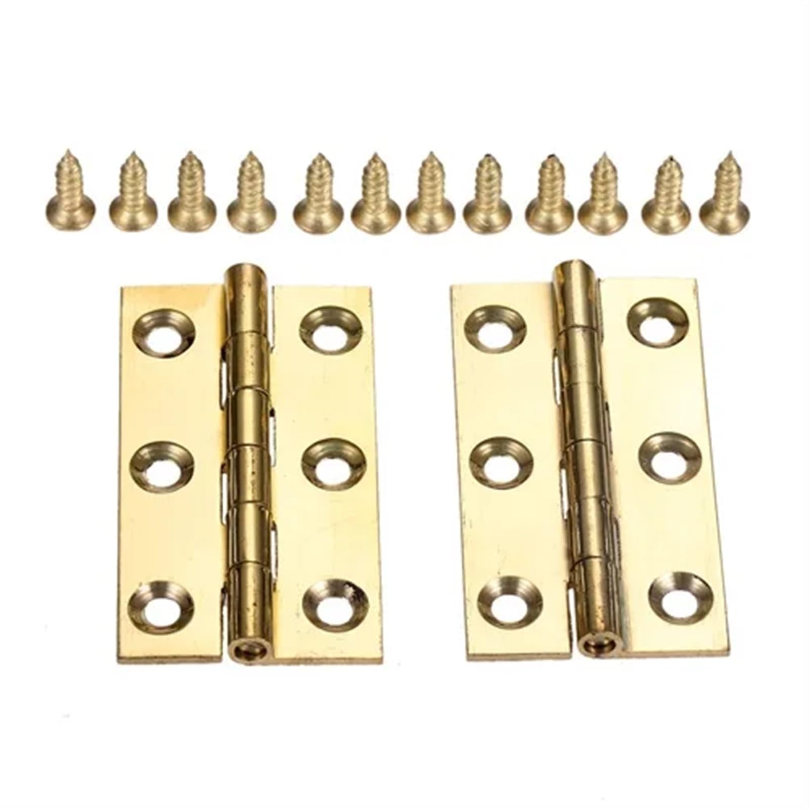 Charniere porte placard en laiton dore 50x27mm pour meuble en bois 2 pieces