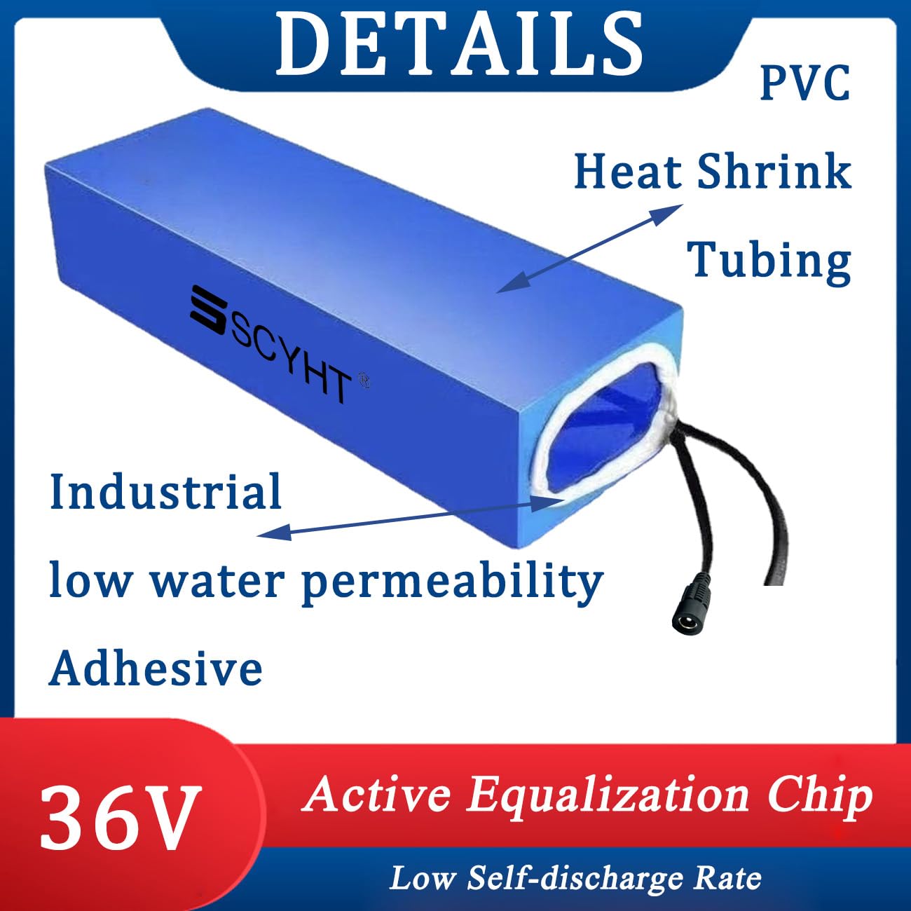 36 Volt Lithium-Ionen-Akku, 36 V, 12 Ah, 6 Ah, 8 Ah, 10 Ah, Lithium-Batterie, 36 V, wiederaufladbarer Akku mit Ladegerät und PVC-Hülle für 200 W – 450 W Motor-Kit,36v8ah Anderson