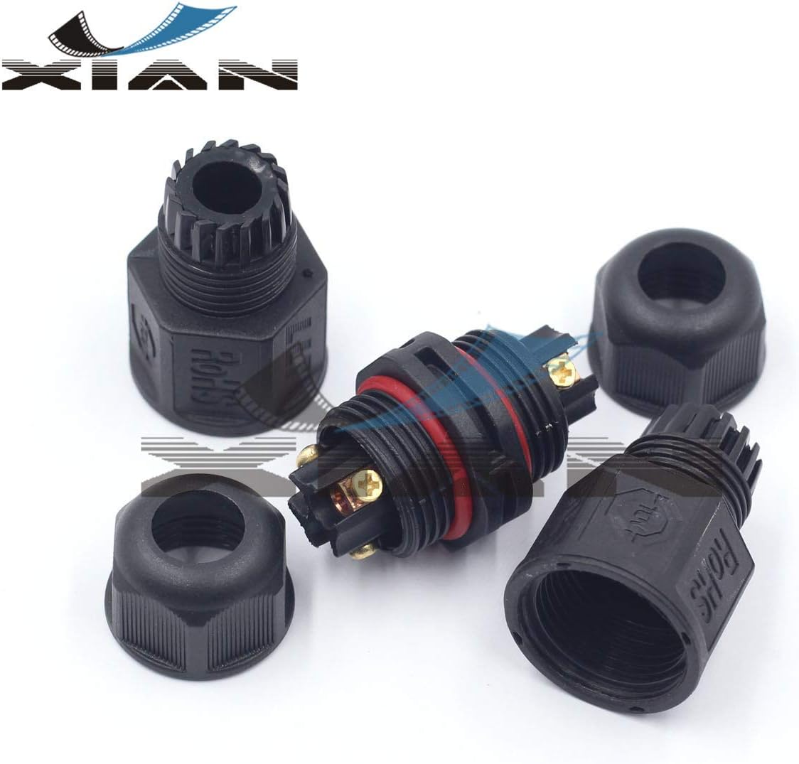 Y'XIAN LLT L20 3Pin Outdoor Wire Connector IP67 Waterproof Junction Box External Sleeve Coupler Ø 5-9mm Cable Range