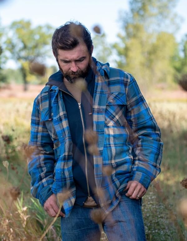 Legendary Whitetails Mens Plaid Flannel Shirt Jacket Quilted with Hood Polyfill Insulated Shacket, Slate Hatchet Plaid, MED by Legendary Whitetails - Image 2