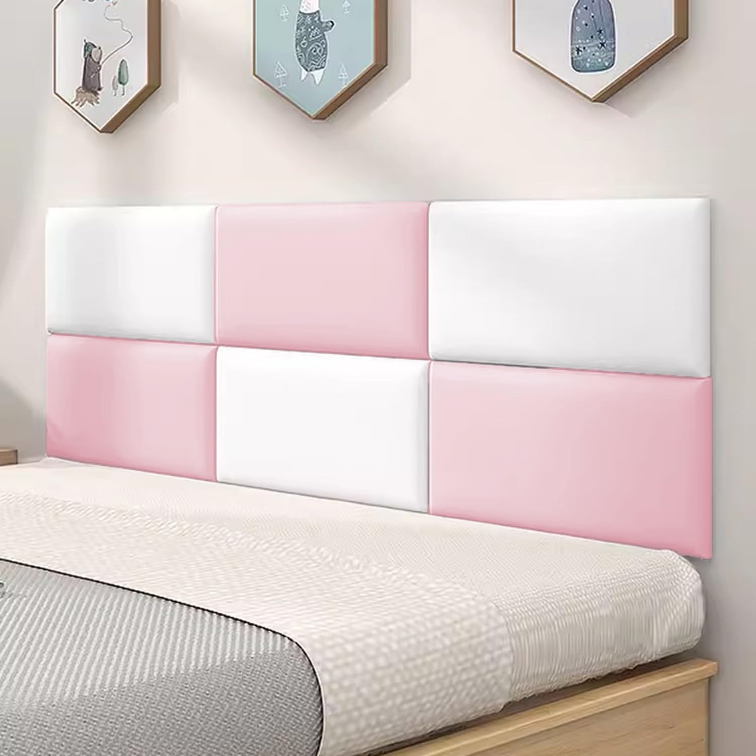 Tête De Lit Tapissée - 120cm-6pcs/160cm-8pcs/200cm-10pcs Anti-Collision Panneau Mural 3D Rembourré - 3.2cm D'épaisseur Auto-Adhésive Tapis Murale (Color : Pink, Size : 200x50cm)