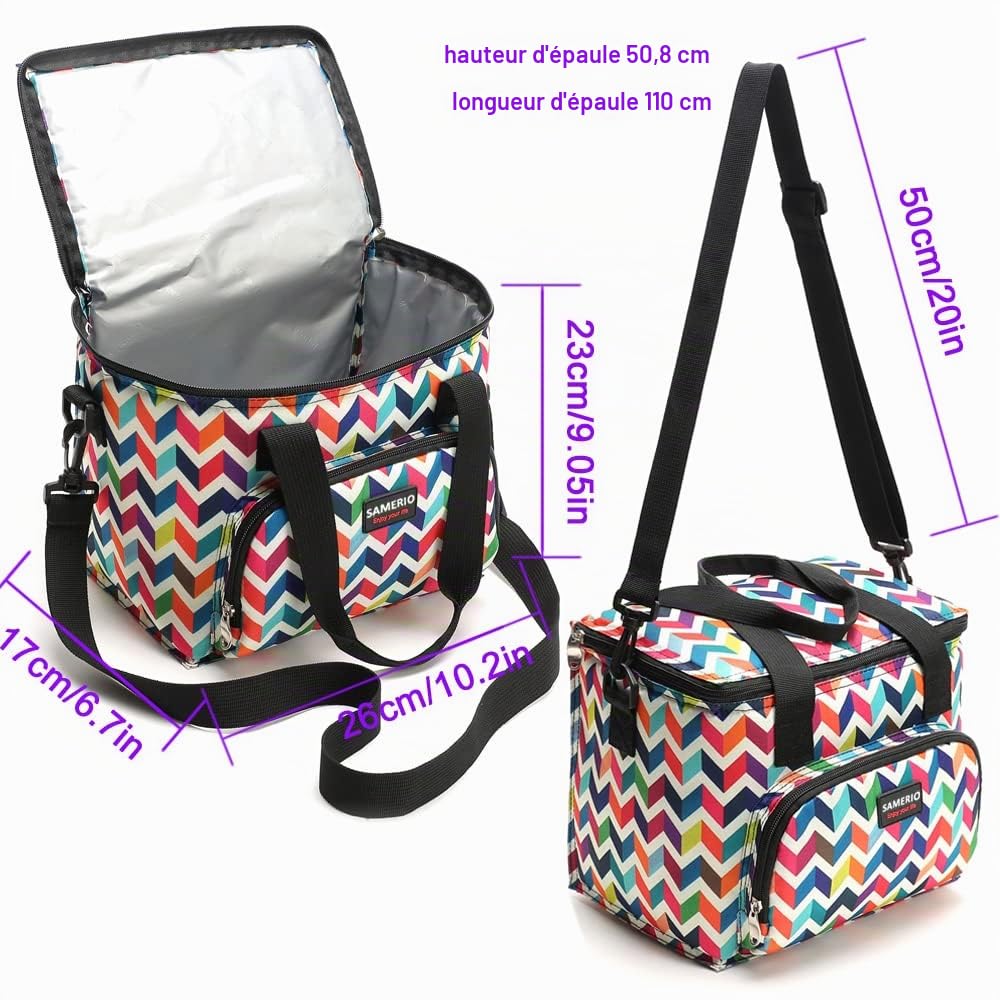 Sac Isotherme à Repas Grande Capacité Lunch Bag pour Femmes Hommes Jeunesse Adulte Réutilisable Isolé Lunch Box Sac pour Voyage Camping Pique-Nique Travail Bureau Hôpital