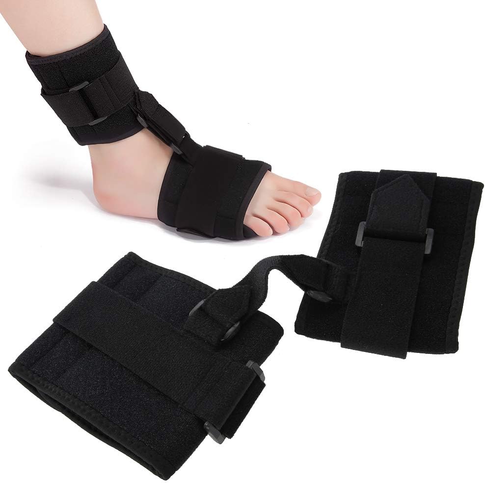 Foot Drop Brace,Adjustable Foot Drop Orthosis Ankle Corrector Brace Support Protection Correction Splint Right or Left Drop Foot Brace Plantar Fasciitis Splint Day/Night Dorsal Splint