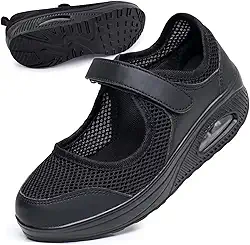 Sapatos femininos confortáveis de trabalho para enfermeira, antiderrapante, ajustável, respirável, buffer de caminhada, fitness, casual, ortopédico, leve, artrite, diabetes, dor no calcanhar