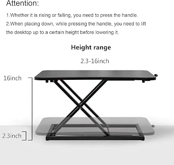 Standing Desk Converter Adjustable Height,Keyboard Riser for Stand Up Desk Riser,Computer Keyboard Stand for Desktop,Ergonomic Sit Stand Computer Workstations Black Size 23.6 Inch