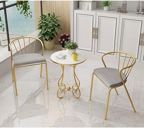 Miniatura 6 de Mesa de Centro Small Round Coffee Table for Living Room European-Style Side Table with Metal e Modern and Simple Sofa End Table for Balcony Small