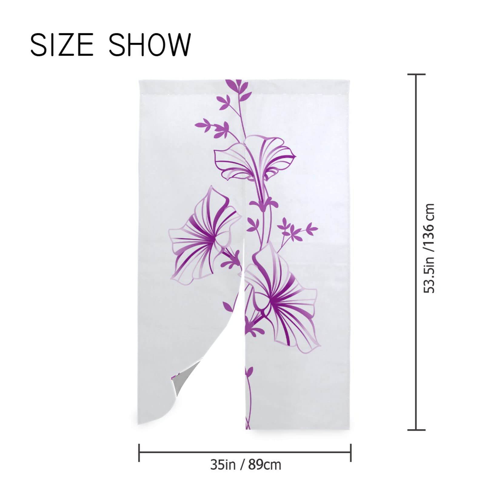 Amazon.co.jp: のれん あさがお 朝顔 紫 花柄 暖簾 ノレン おしゃれ