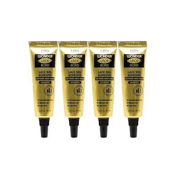 EBIN NEW YORK Wonder Lace Bond Wig Adhesive Glue Tube Pack Extreme Firm Hold Sensitive 0.23oz/7mL, 4-Pack | Fast Drying, Waterproof, Latex-Free, Sweat Resistant, Cruelty-Free