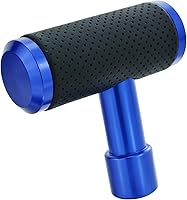 Vista 7 de Pomo de palanca de cambios con mango en T, cubierta de aleación estilo joystick con palanca de cambios de cuero, se adapta a la mayoría de Negro