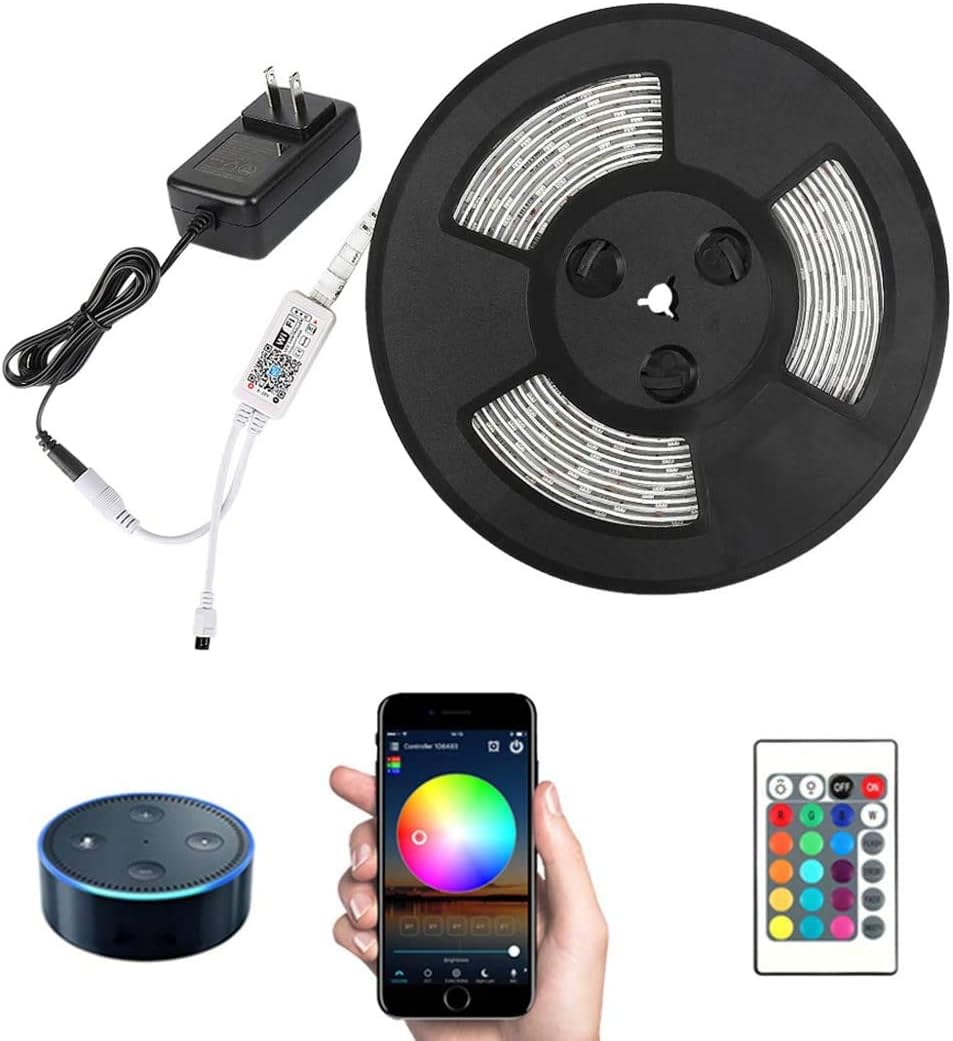Nexlux LED Strip Lights, 32.8ft WiFi Wireless Smart Phone APP Controlled Waterproof Light Strip Work with Alexa