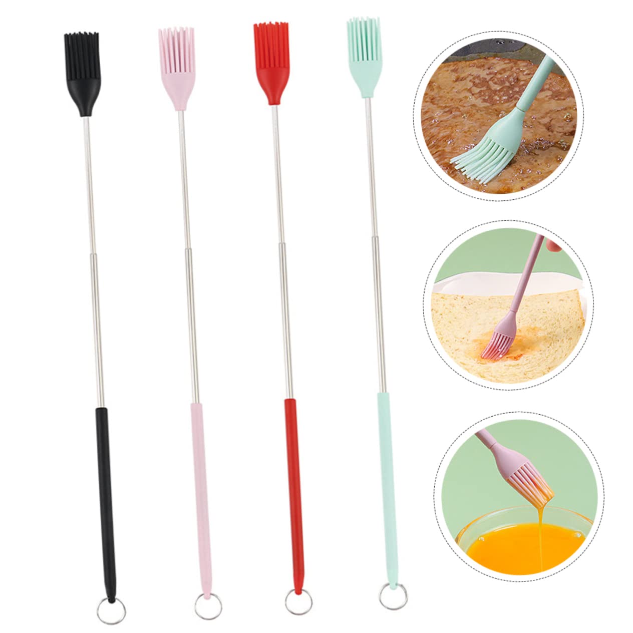 TOYANDONA 5 Sätze Grillbürste Aus Silikon Essen Für Einfügen Backwerkzeuge Backen Kuchen Backpinsel Heftbürsten Herstellung Backbürste Silikon-heizpinsel Küchenpinsel Kieselgel 4 Stücke * 5