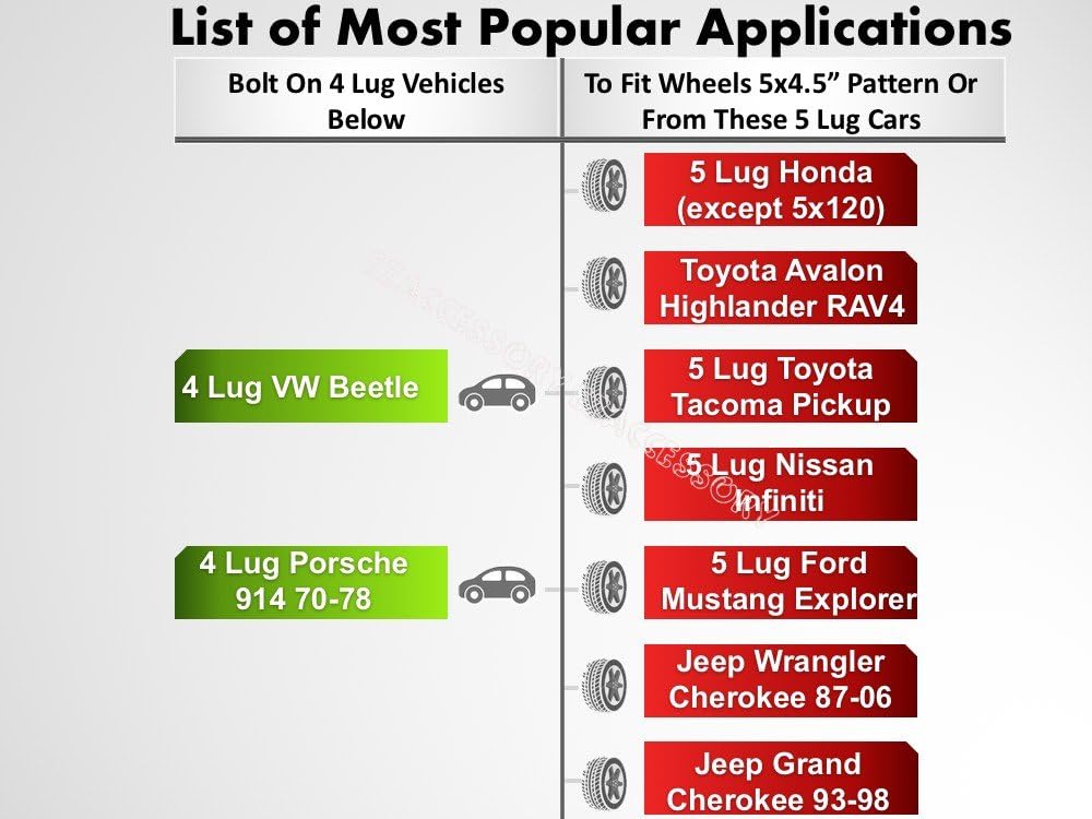 4 Wheel Adapters 4 Lug 130mm to 5 Lug 114.3mm