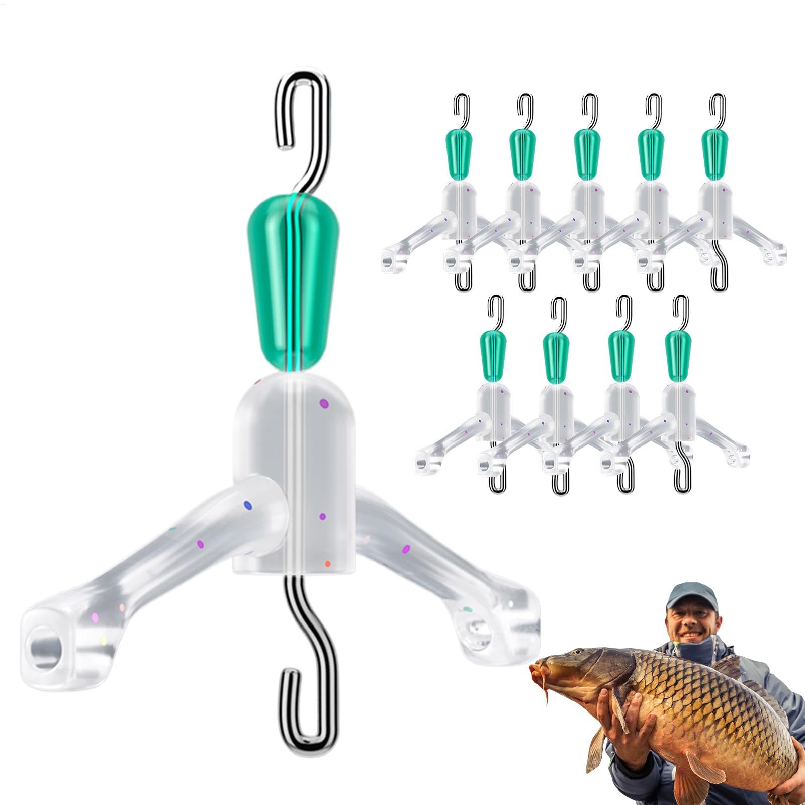 Líneas de pesca para bifurcación espacial, conexión de subhilos de pesca, sublíneas de pesca con anzuelo doble, conexión de cable inferior fuerte, accesorios de bifurcación para familias