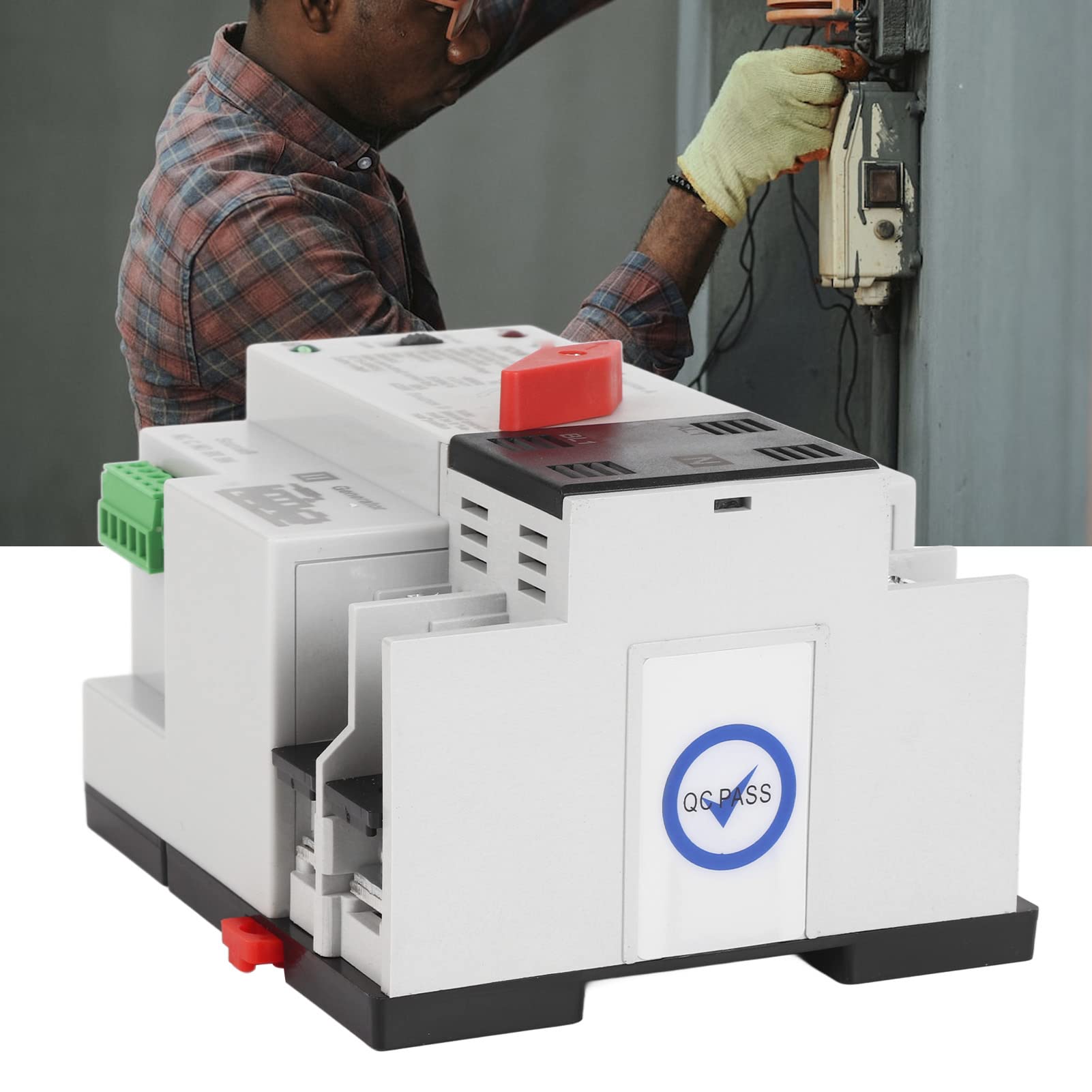 Interruptor de Transferencia de Energía, Interruptor de de Alimentación Dual Ignífugo de 8 KV CA 220 V Buen Aislamiento Resistente a Altas Temperaturas 2 Modos 2P para Hospital