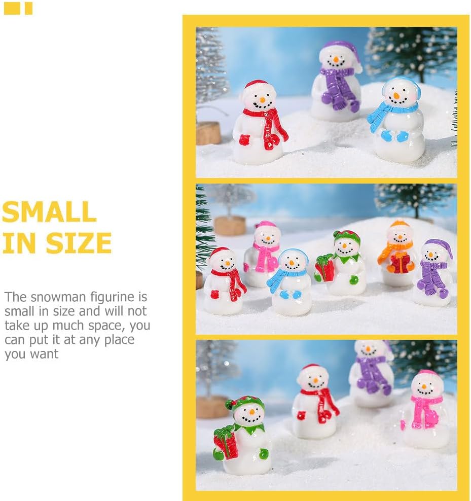 6pcs Christmas Micro Landscape Mini Figurine Resin Tray Christmas Ornament Mini Snowman Figurines Dollhouse Snowman Figurine Cakes Toppers Miniatures Accessories Xmas Decor - Image 6