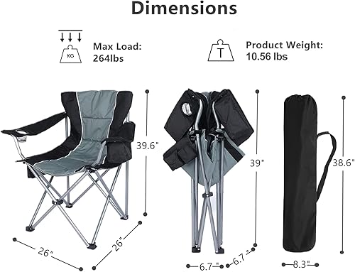 Miniatura 26 de Silla ligera plegable sillas de camping, silla de mochilero sillas de senderismo ultraligeras, sillas de camping compactas, capacidad de peso de 176