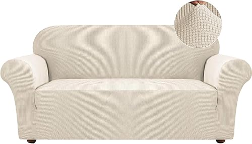 Turquoize - Funda elástica para sofá de 1 pieza, de tela jacquard y parte inferior elástica, protector de muebles contra mascotas