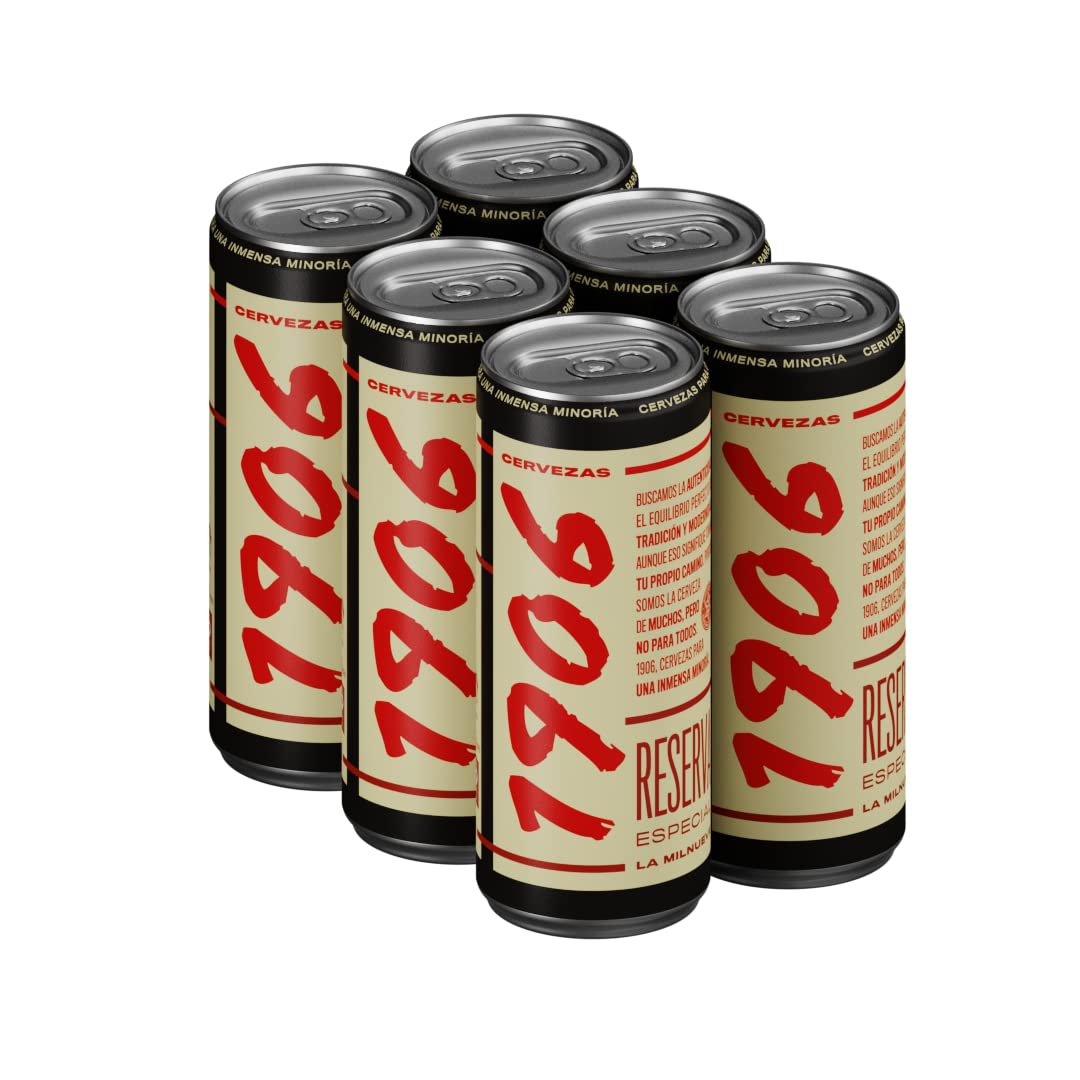 Cerveza 1906 Red Vintage Pack 24x33cl latas & Cerveza Reserva Especial - Paquete de 24 latas de 330 ml – Bebida alcohólica 6,5% de volumen en alcohol
