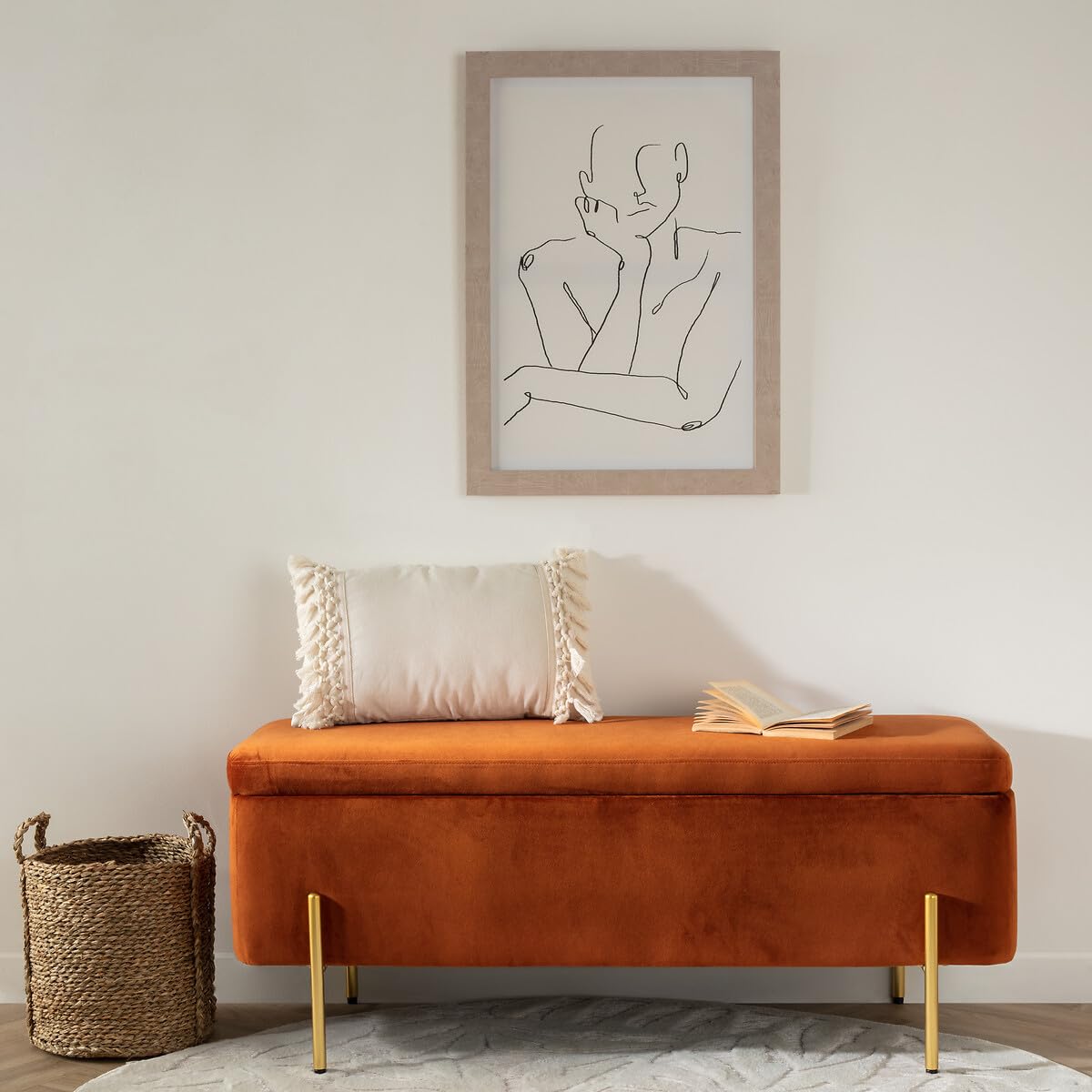 ATMOSPHERA CREATEUR D'INTERIEUR - Set di 3 cesti con manico rotondo in giunco intrecciato D22 26 34cm