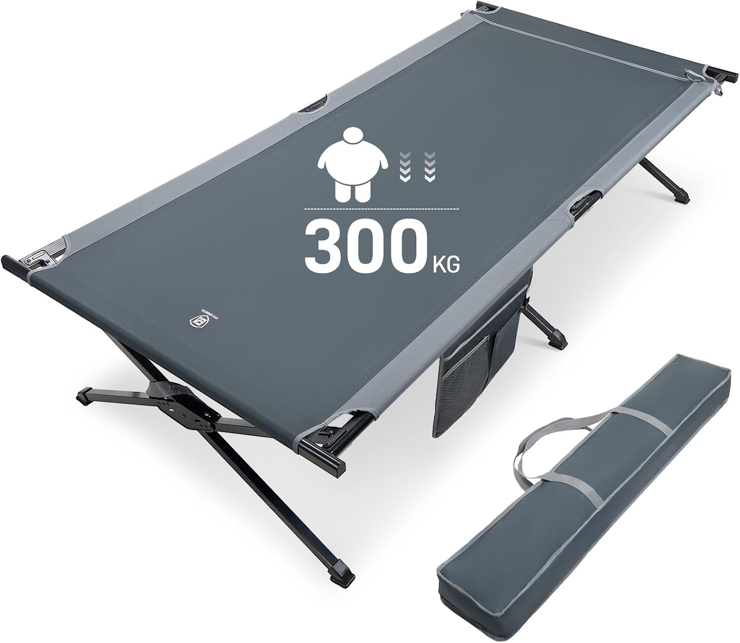 EVER ADVANCED Feldbett Klappbar 214cm x106cm 300KG Belastbar Klappbett XXL Groß & Breit Stabiles Campingbett für Camping Reisen Indoor Outdoor Strand und Garten