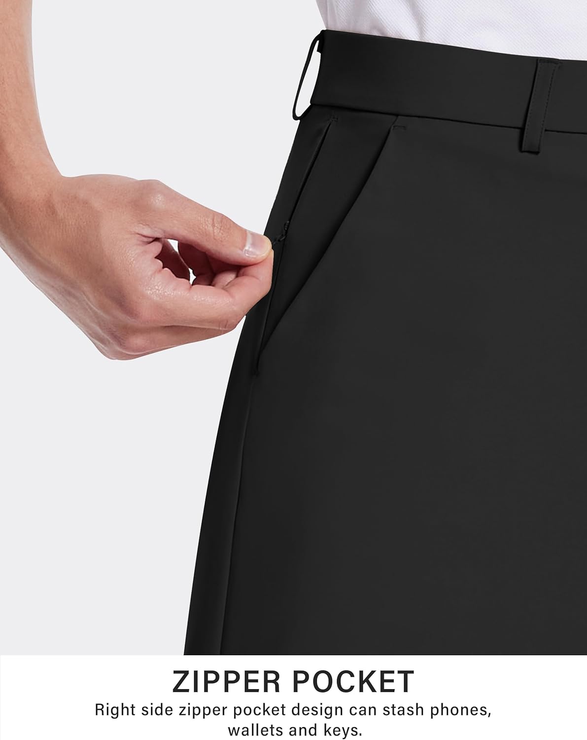 Mens Golf Dress Shorts 9 Inch with 5 Pockets Stretch Lightweight Quick Dry Chino Flat Front Shorts for Work Casual - Image 3