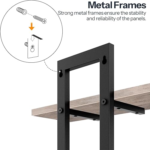 Miniatura 8 de HOOBRO Estantes flotantes, juego de 2 estantes de pared de 15 pulgadas, estantes de almacenamiento montados en la pared de 2 niveles, estantes