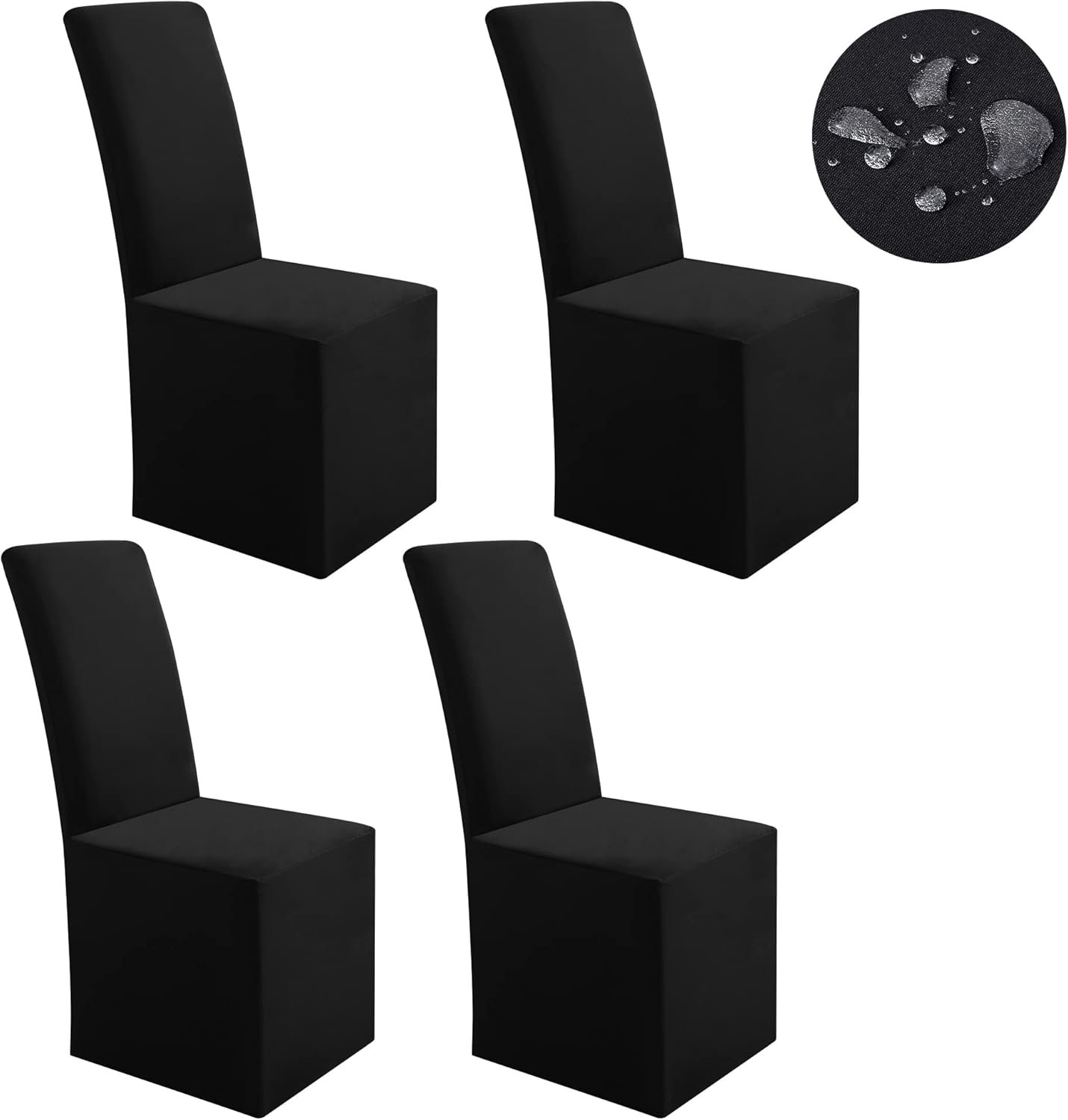 Smiry Waterproof Long Dining Chair Covers, Soft Stretch