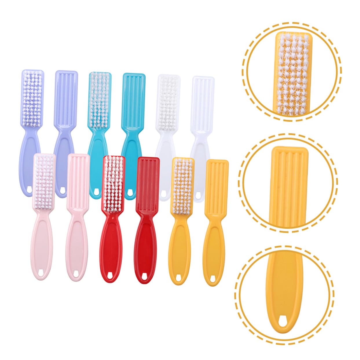 Spazzola per Unghie in Plastica 24 Pezzi Set, Piccola Spazzola per Manicure Ergonomica per Pulizia Unghie Mani e Piedi, Accessorio Compatto per Uso Domestico e Colore Casuale