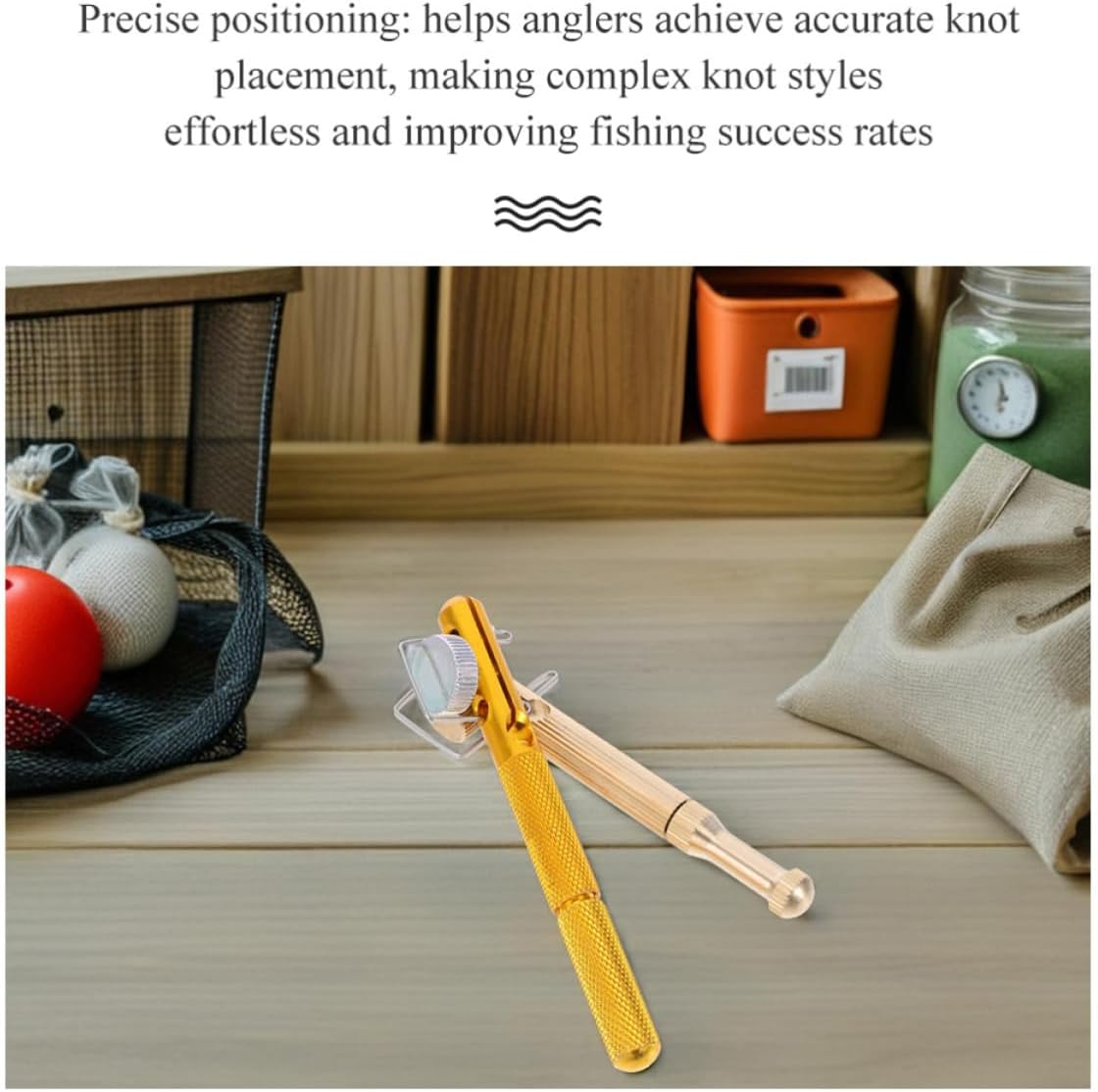 Fishing Line Knotting Tool Hook Binding Device Manual Compact Portable | Copper Aluminum Build, Wear Resistant Finish, Precise Positioning for Outdoor Use