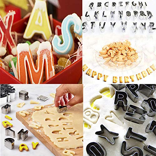 26Pcs Alphabet Cookie Cutters Set Small Stainless Steel Letter Molds For Baking, Pastry, Fondant, Donuts Biscuit, Fruit, Cake Decorating Tools By Alngfuik #TOP4