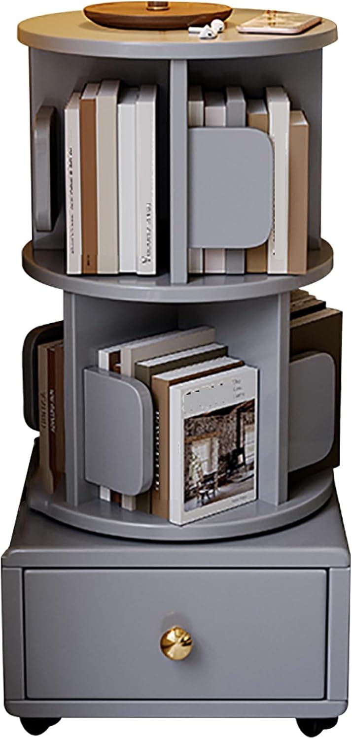 ベッドサイドテーブル、2段ナイトテーブル、小型の360°回転ディスプレイ本棚、収納付きエンドテーブル、リビング、部屋、寝室、書斎、オ