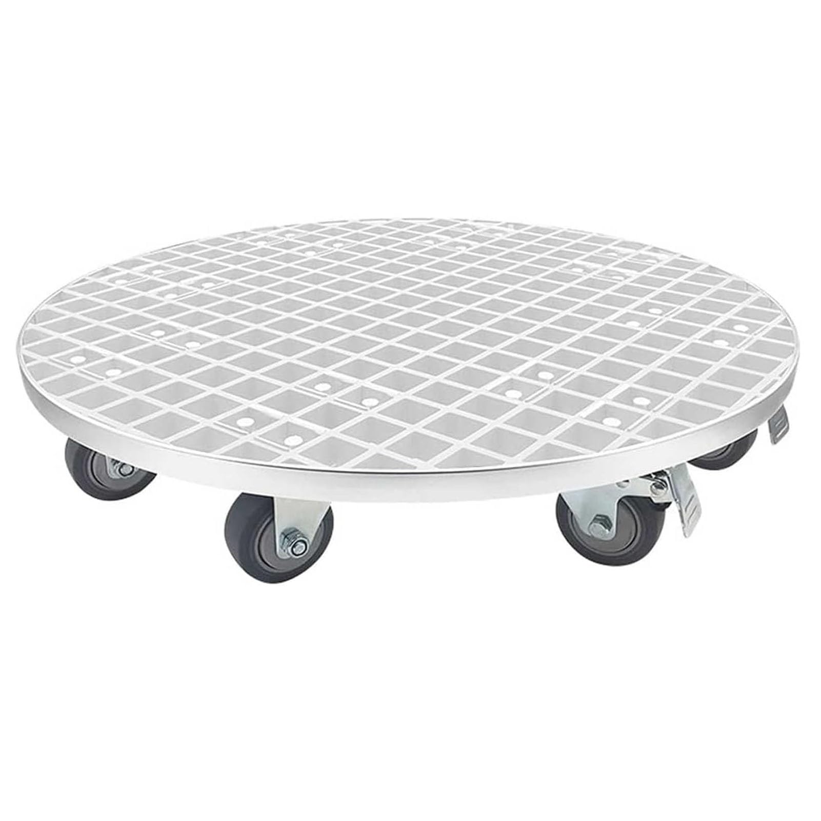 OLSKFUH Plant Caddy With Wheels, Heavy Duty Metal Dolly For Moving Large Potted Plants Indoors And Outdoors, Round Design, 36Cm Diameter,White-Diameter 59cm