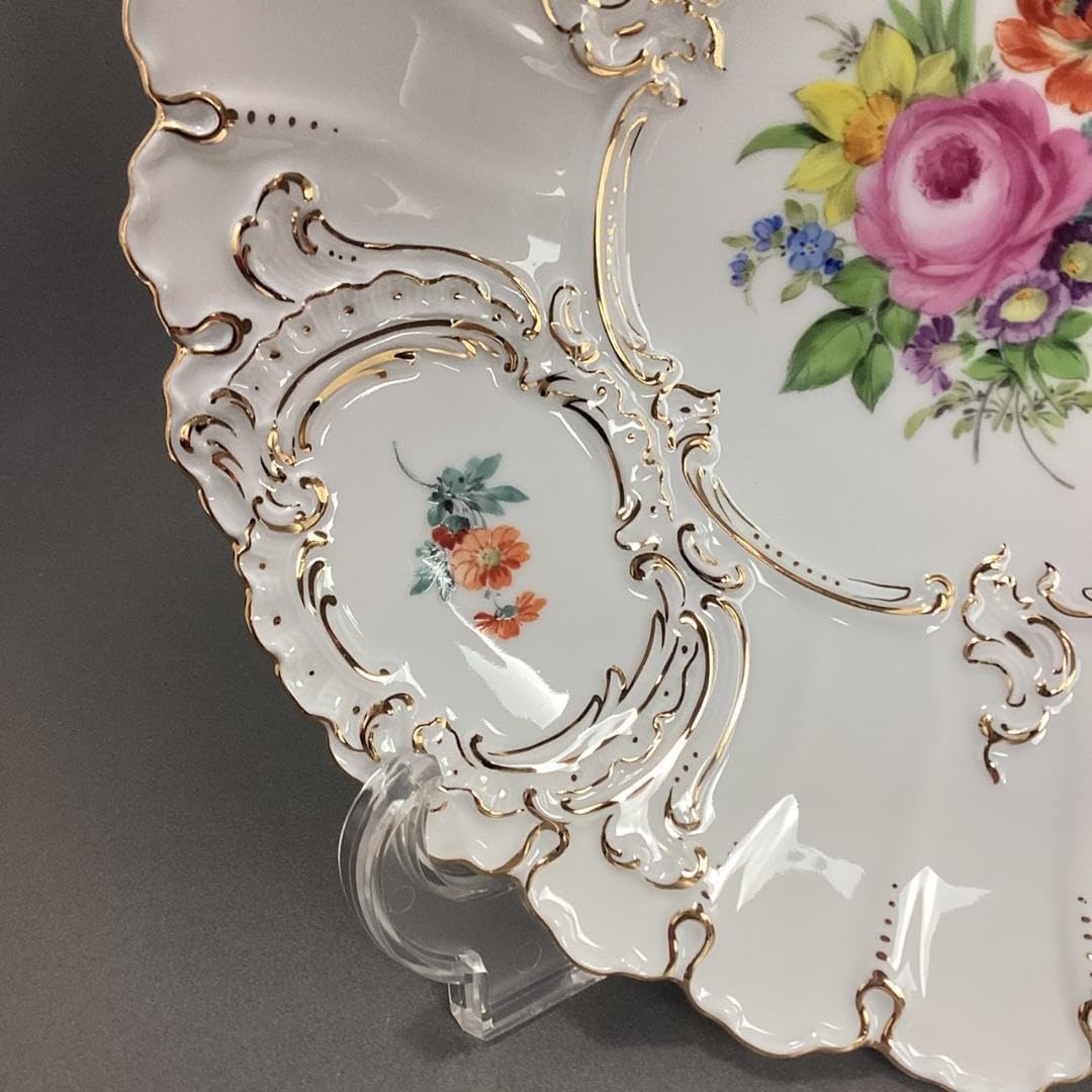 マイセン グランツゴールド Bフォーム 5つ花 ローズ バラ プレート