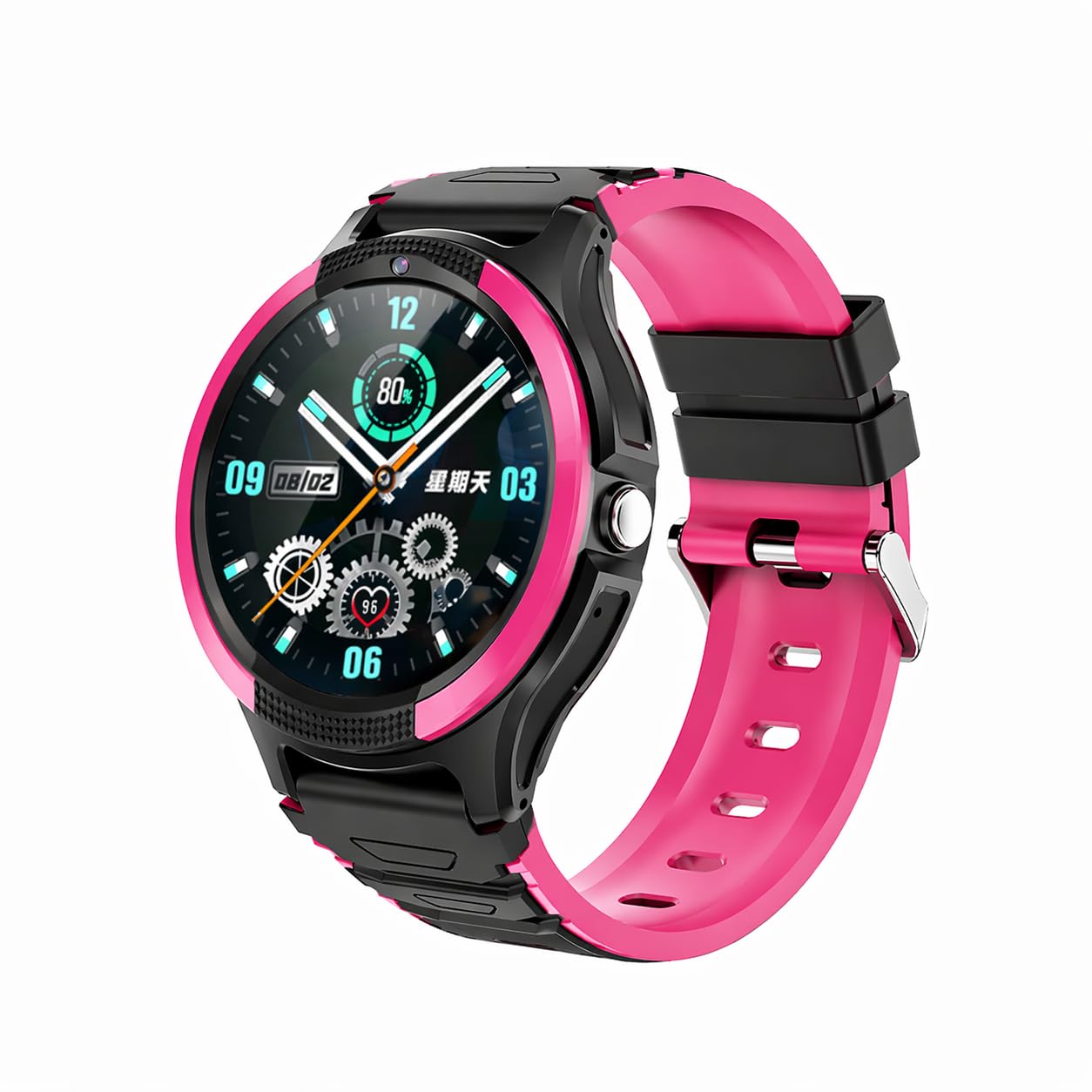 Seniorenuhr NC120S 4G mit Sturzerkennung, Vitalmessung & GPS-Tracking – Berry Metallic