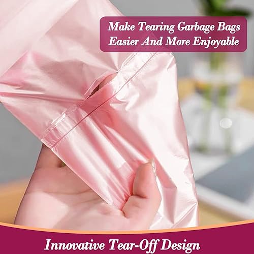 Miniatura 8 de 4G-3M180 bolsas de basura pequeñas de 4 galones180 unidades, bolsas de basura fuertes, color dorado, gris y rosa, bolsas de plástico para