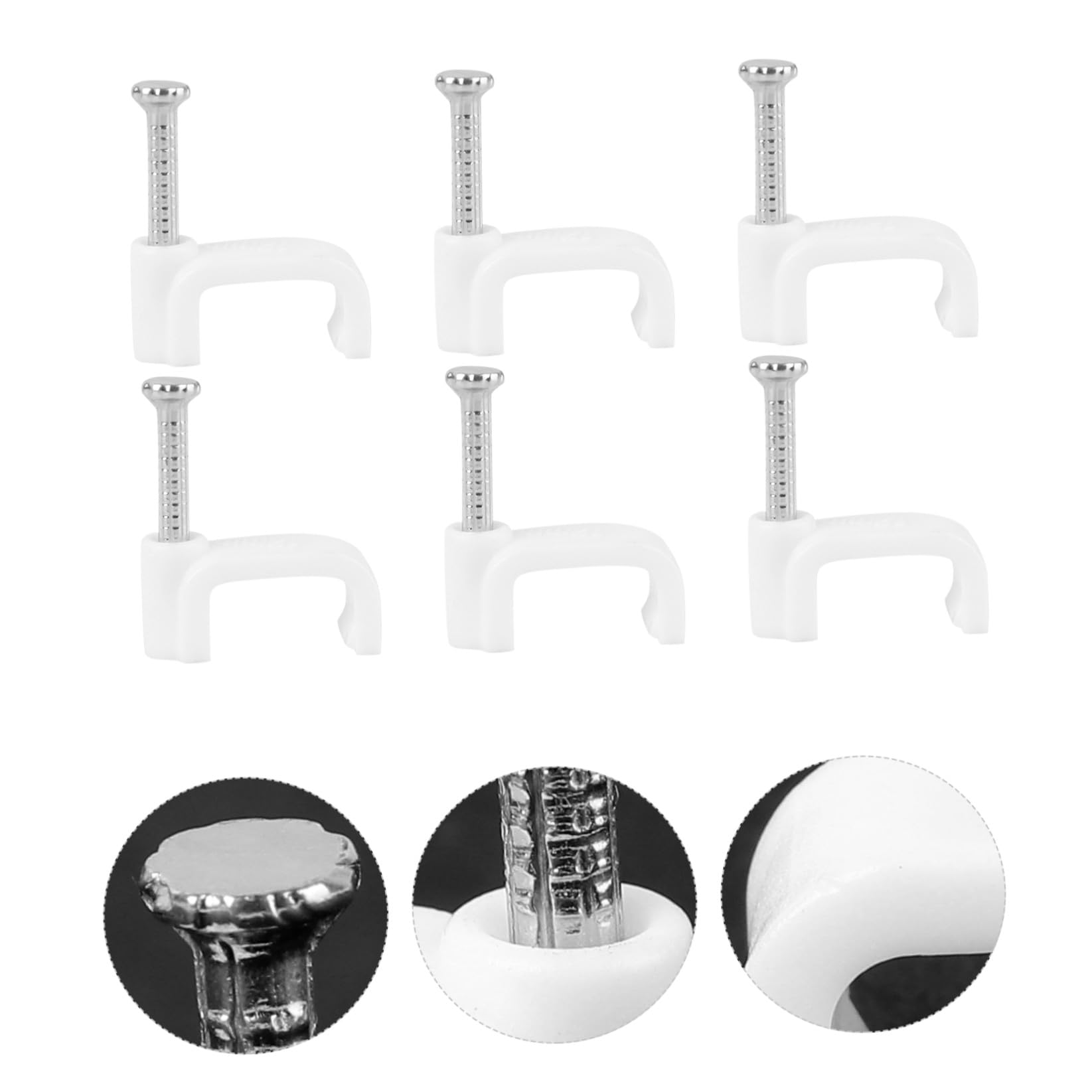 DOITOOL Kabelklemme mit Nägeln 12mm, 500 Stück, Weiß für Büro und Zuhause