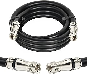 RG11 Coaxial Cable 10ft,Low Loss 14AWG RG11 Coax Cable 75ohm with F Type Connector High Definition for CATV,Satellite Dish,VHF/UHF,Radio,TV Antennas