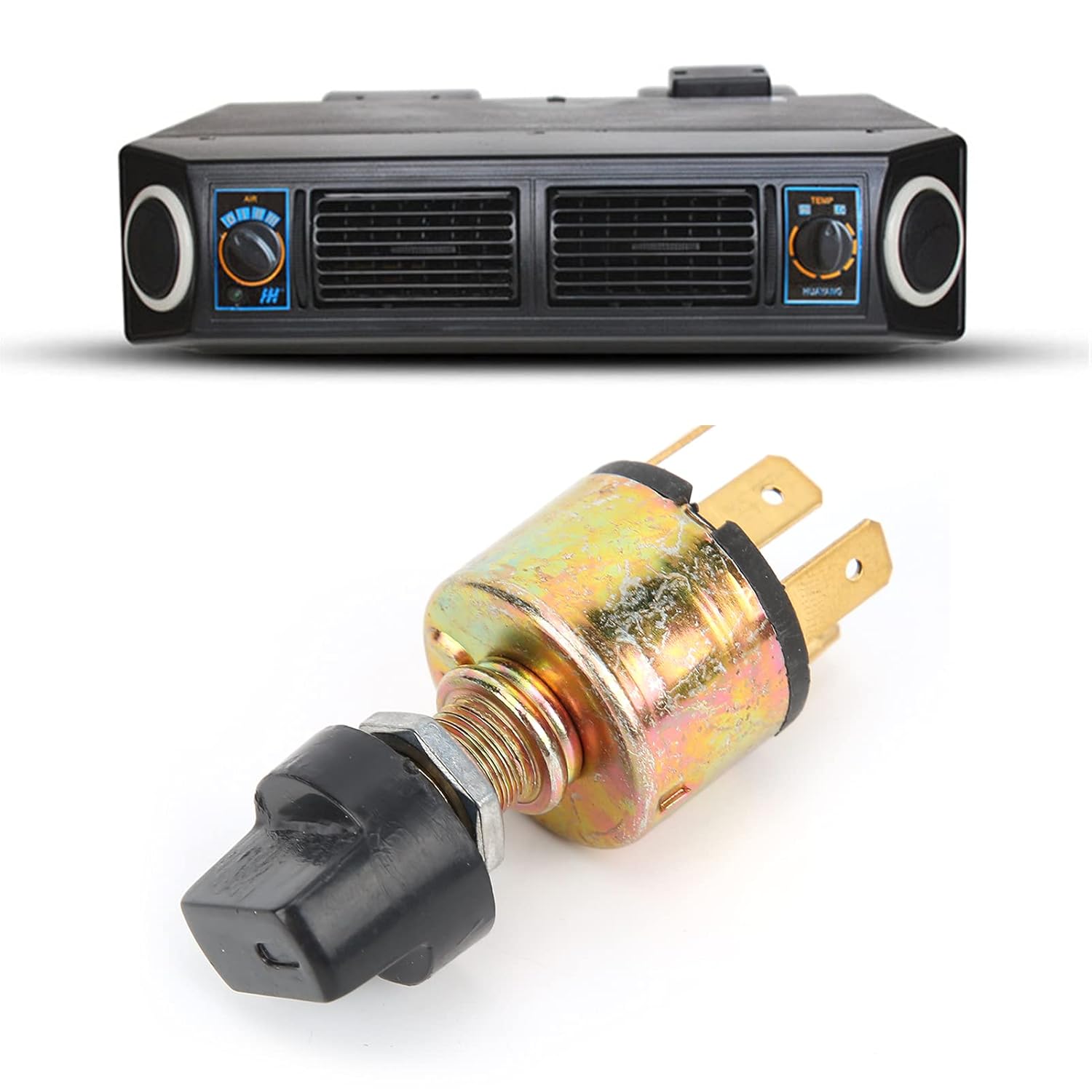 AC Blower Switch, 3-Speed Air Conditioning Blower Control Knob, Universal 12V 24V Car Truck. Great Replacement for Original Switch, Easy to Control, Metal + Plastic Mater