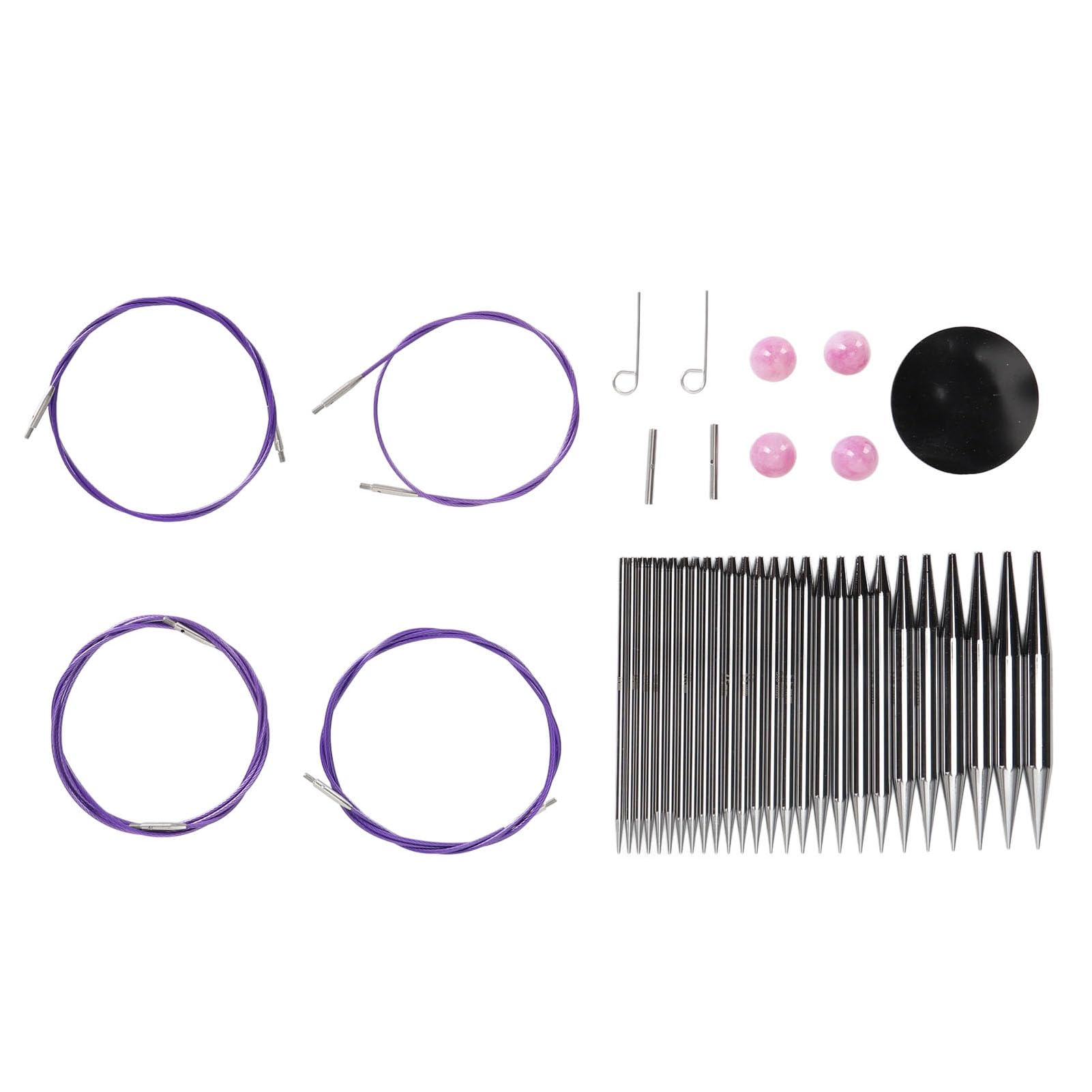 Hamwesh Juego de Agujas de Ganchillo, 13 Pares de Agujas de Ganchillo Ergonómicas Intercambiables de 3-10 Mm, Kit de para Principiantes con 4 Cables de 40-100 Cm para Calcetines Suéteres Sombreros