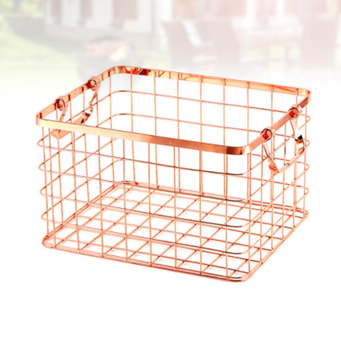 Artibetter Cesta de Almacenamiento de Hierro Dorado Estilo Nórdico Resistente para Organizar Diversos Objetos Hogar o Escritorio