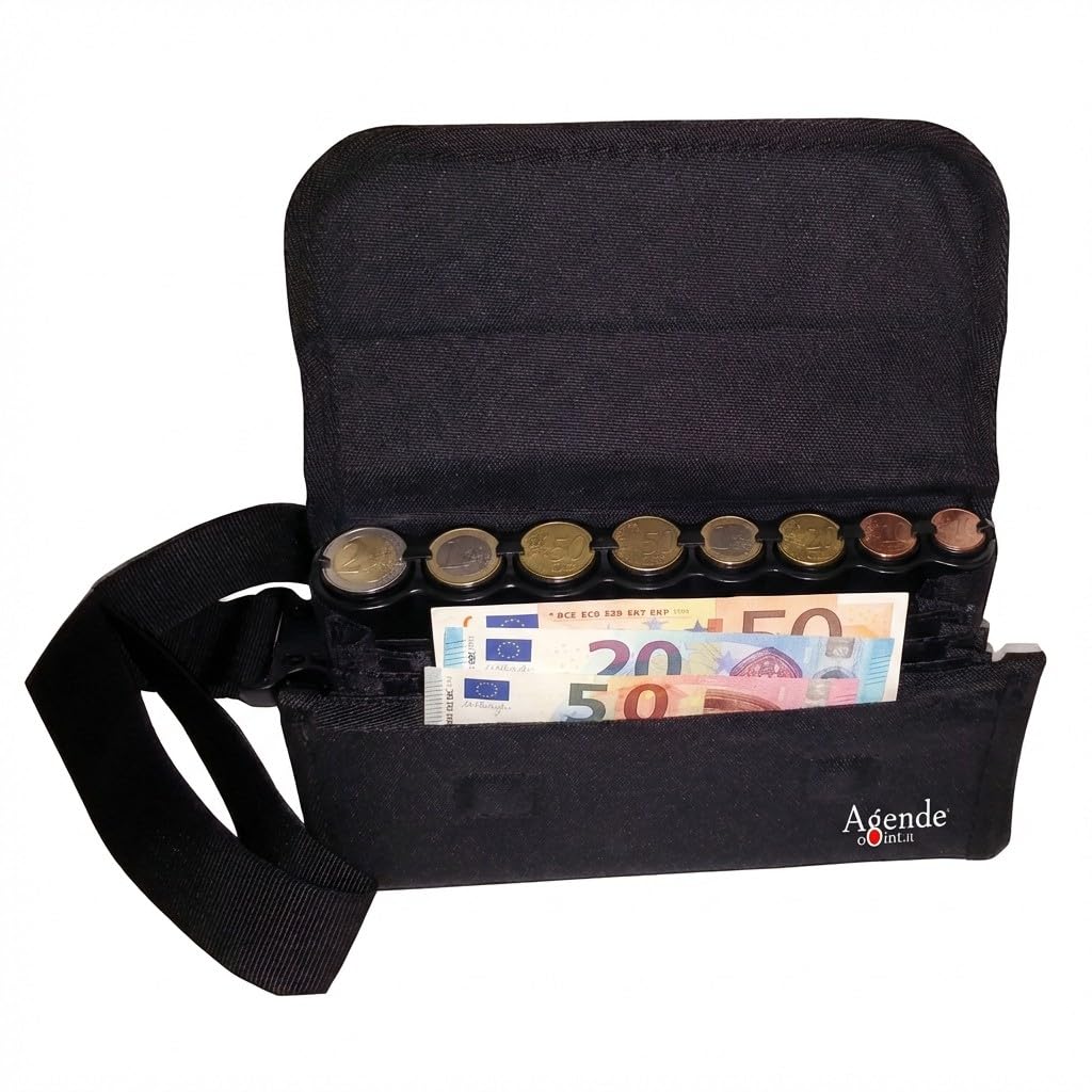 Agendepoint.it - Euro Marsupio Porta Monete E Banconote Chiusura Magnetica Borsello Da Camerire
